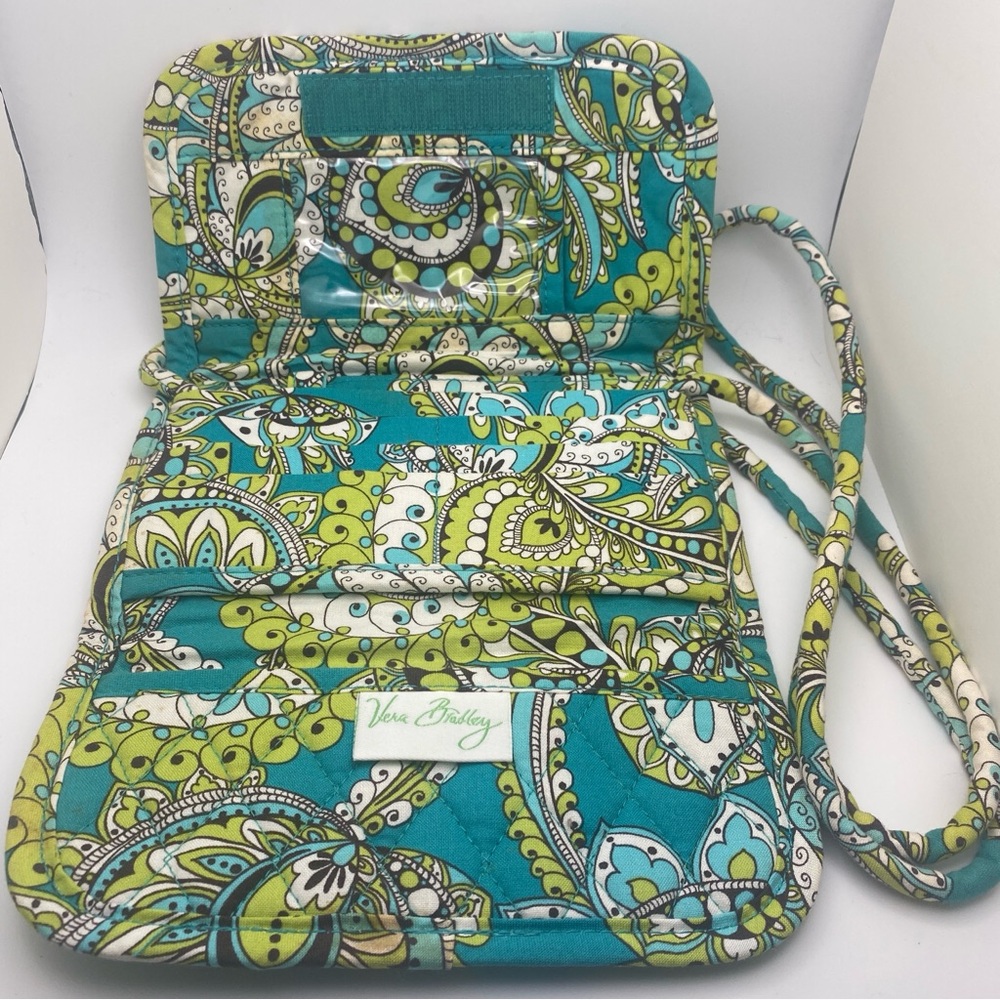 Vera Bradley Crossbody Wallet Purse in Peacock Retired 2007 50” Strap Never Used - Picture 3 of 6
